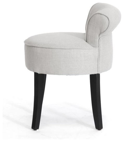 Millani Beige Linen Modern Lounge Stool   Transitional   Armchairs And Accent Chairs   by Interiortradefurniture  Houzz