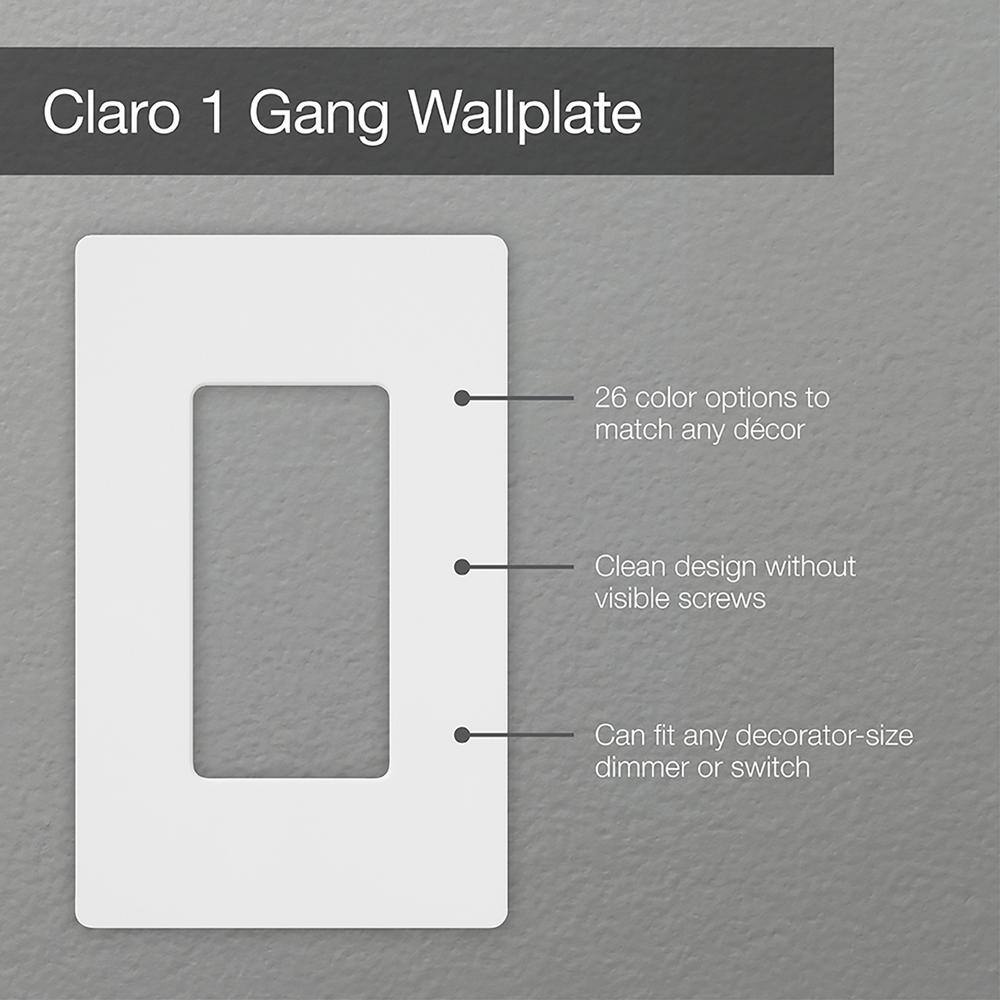 Lutron Claro 1 Gang Wall Plate for DecoratorRocker Switches Gloss White (CW-1-WH-2PK) (2-Pack) CW-1-WH-2PK