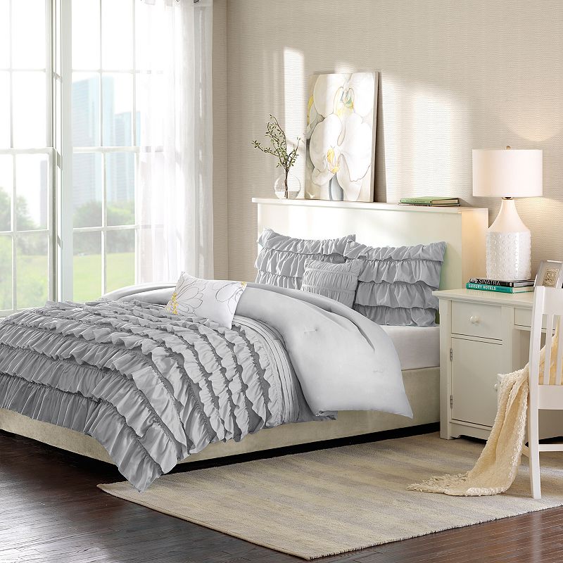 Intelligent Design Demi Ruffle Comforter Set with Throw Pillows