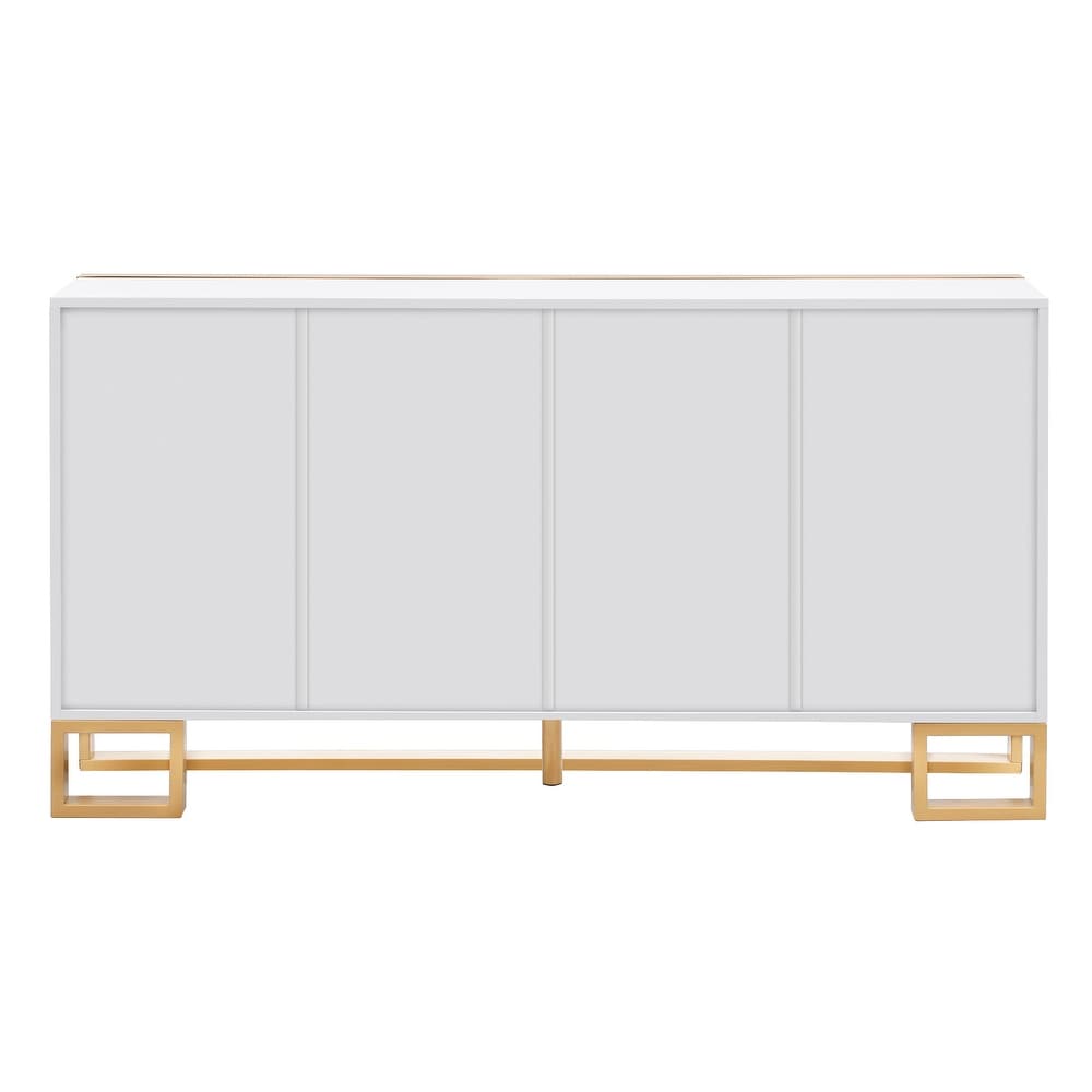 Sideboard with Large Storage Space and Gold Metal Legs   N/A