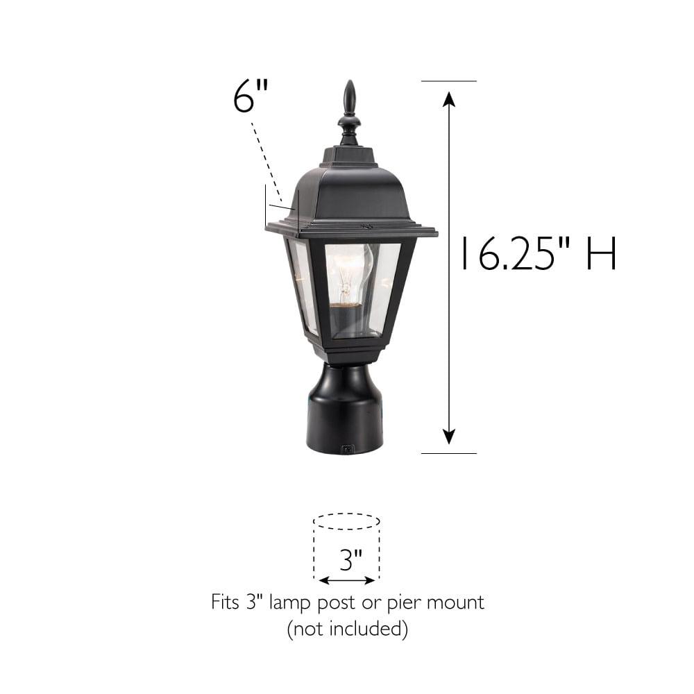 Design House Maple Street Outdoor Post Top Light in Black