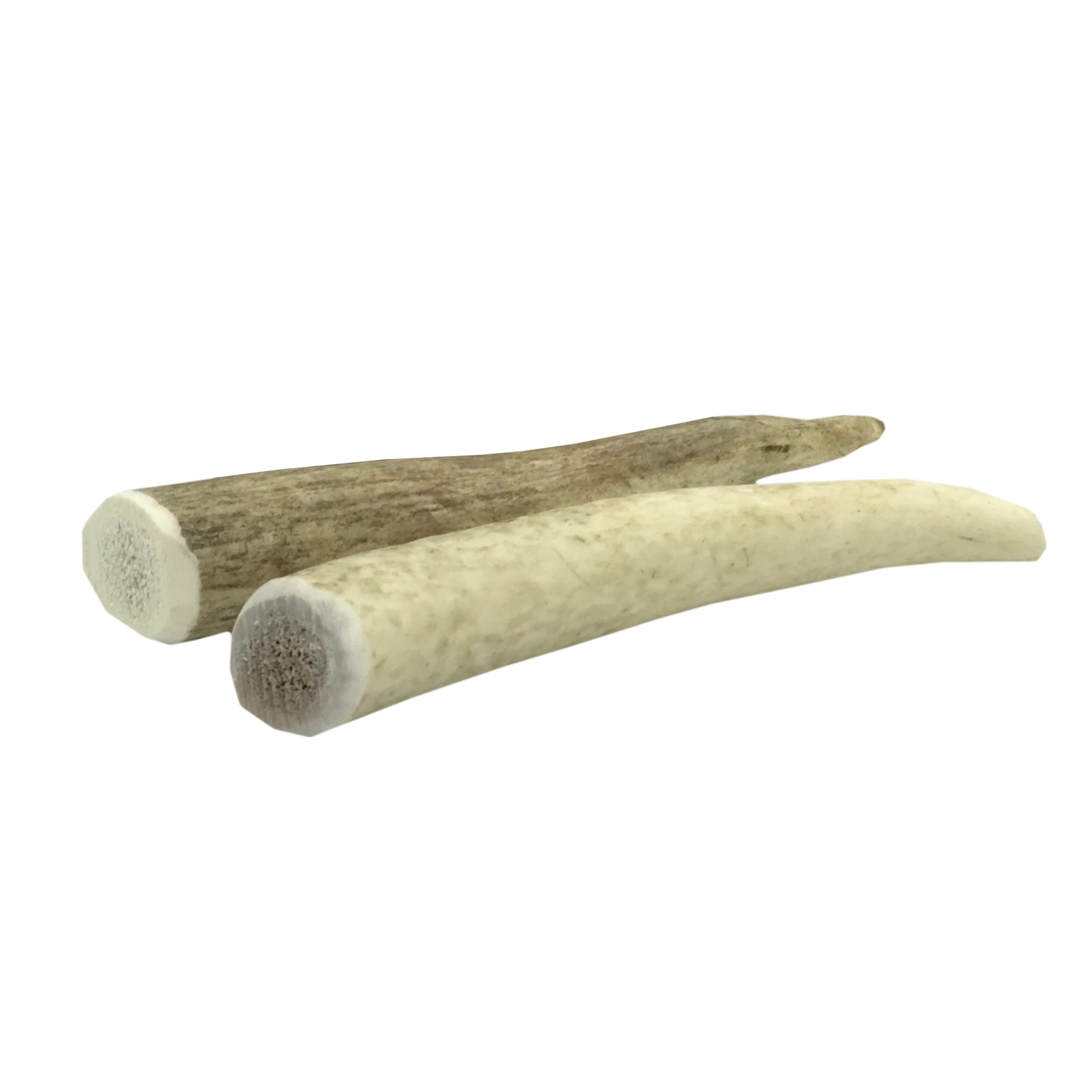 Deluxe Naturals Elk Antler Dog Chew Twin Pack， Small Whole Antlers