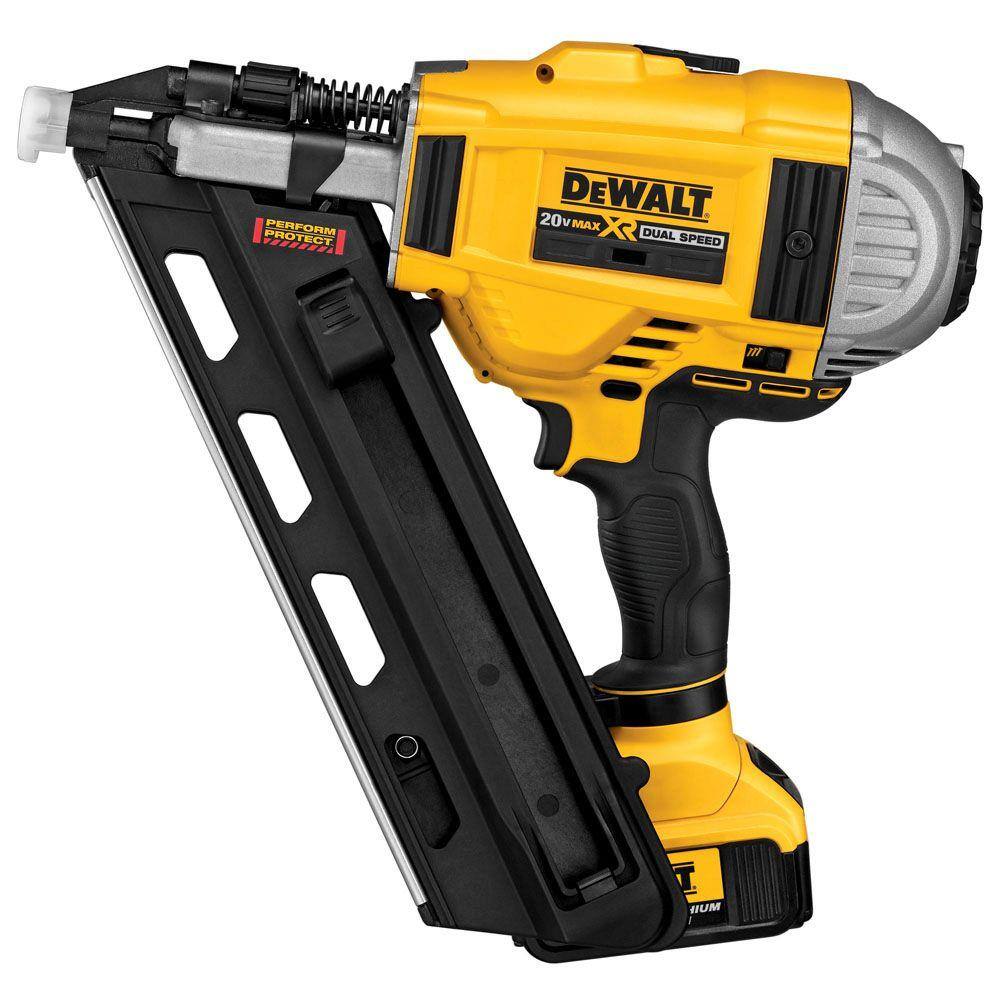 DW 20V MAX XR Lithium-Ion 30-Degree Cordless Framing Nailer 18-Gauge Brad Nailer and (1) 4.0Ah and (1) 2.0Ah Batteries DCN692M1wDCN680B+DCB203