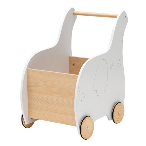 Costway 74193652 Kids Wooden Shopping Cart with Ru...