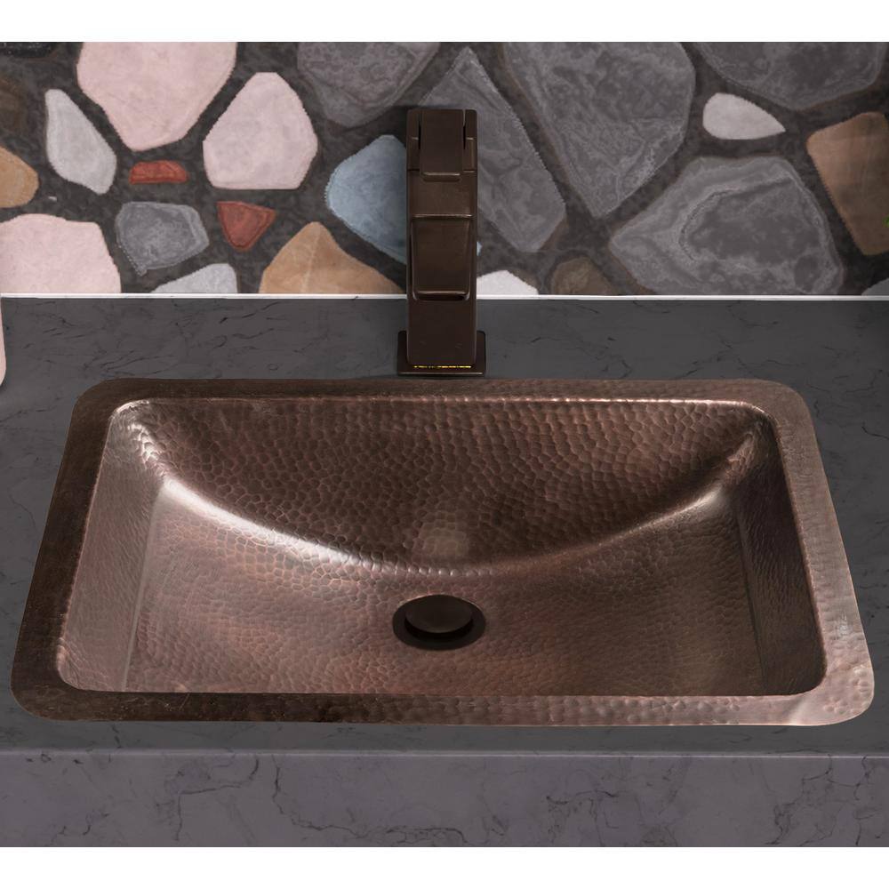 Monarch Abode Monarch Dual Mount Pure Copper Hand Hammered Venetian 21 in. Single Bowl Sink 17095