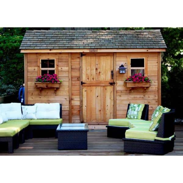 Outdoor Living Today Cabana 8 ft. x 12 ft. Western Red Cedar Garden Shed CB128