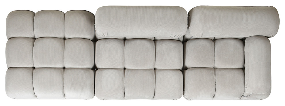 Marcel 109.5 quotBubble Modular Modern Square Tufted Single Arm Chaise Sofa   Transitional   Sofas   by Jennifer Taylor Home  Houzz