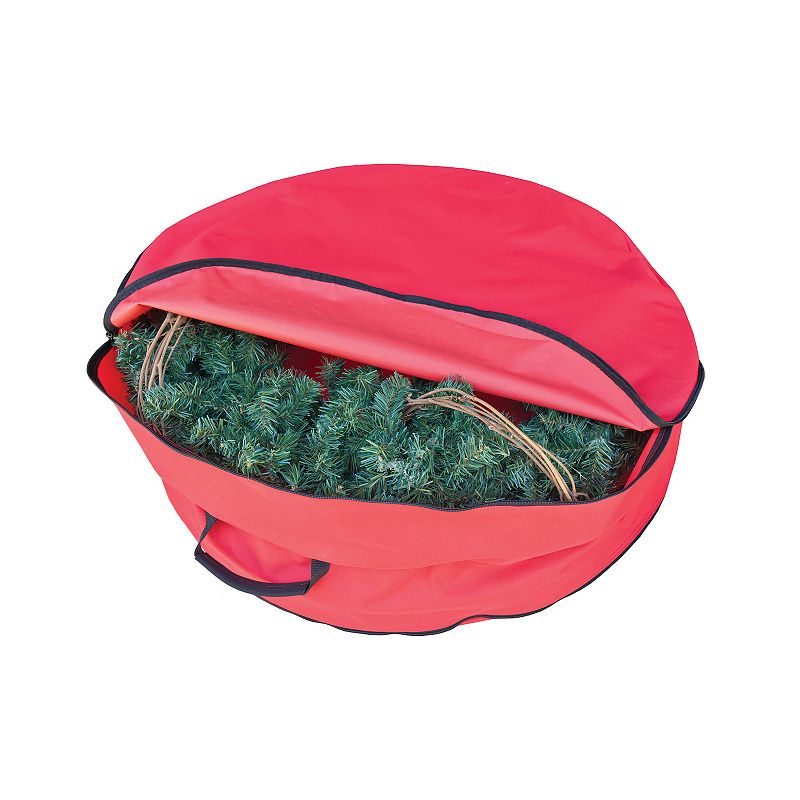 2 in 1 Red Zip Up Christmas Garland and Wreath Storage Bag