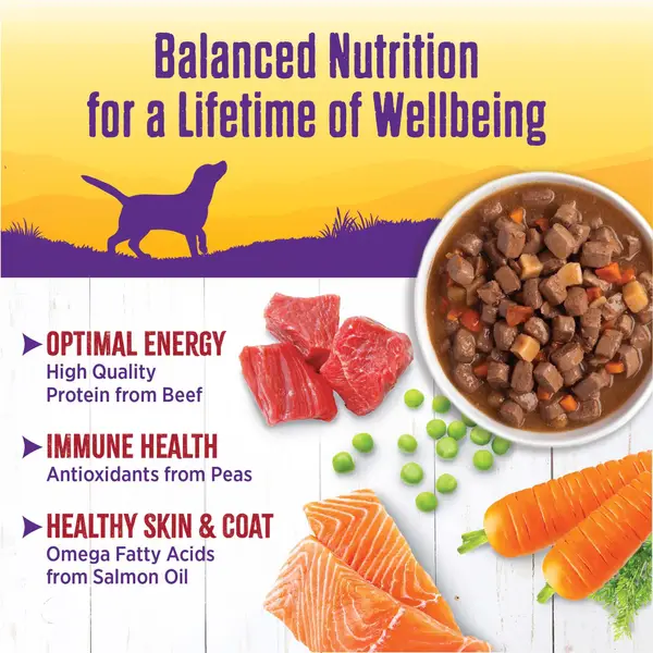 Wellness 12.5 oz Beef Stew Thick and Chunky Natural Grain Free Canned Dog Food