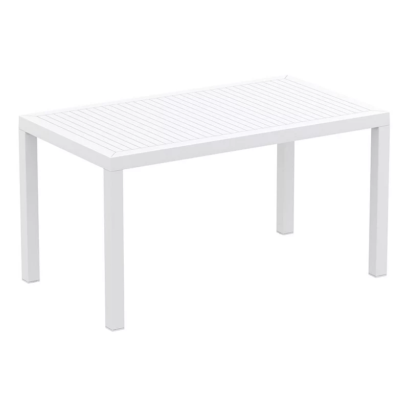 7-Piece White Rectangular Patio Dining Set 55