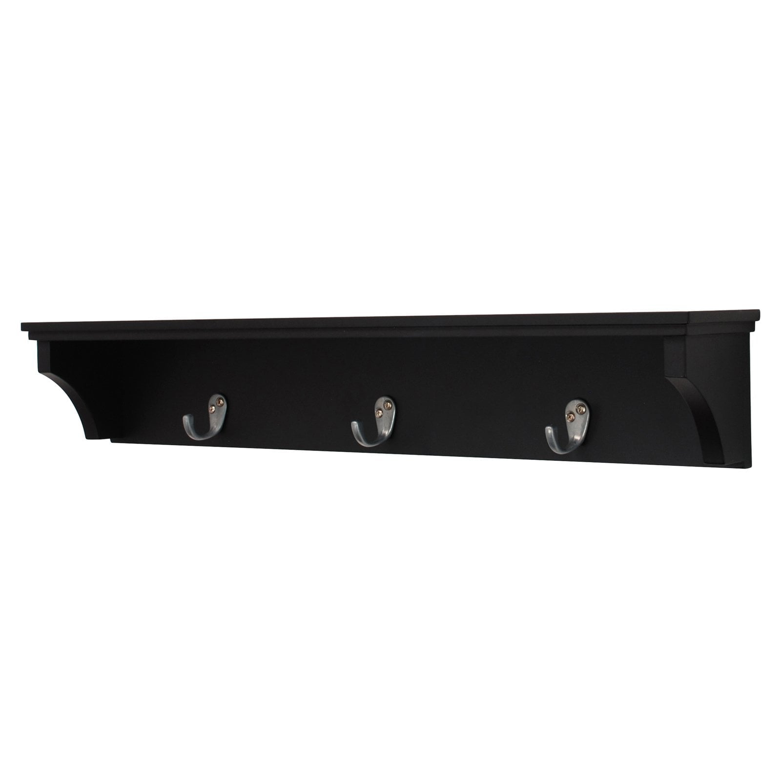 AZ Trading Finley 24 in. Wall Shelf With 3 Metal Hooks