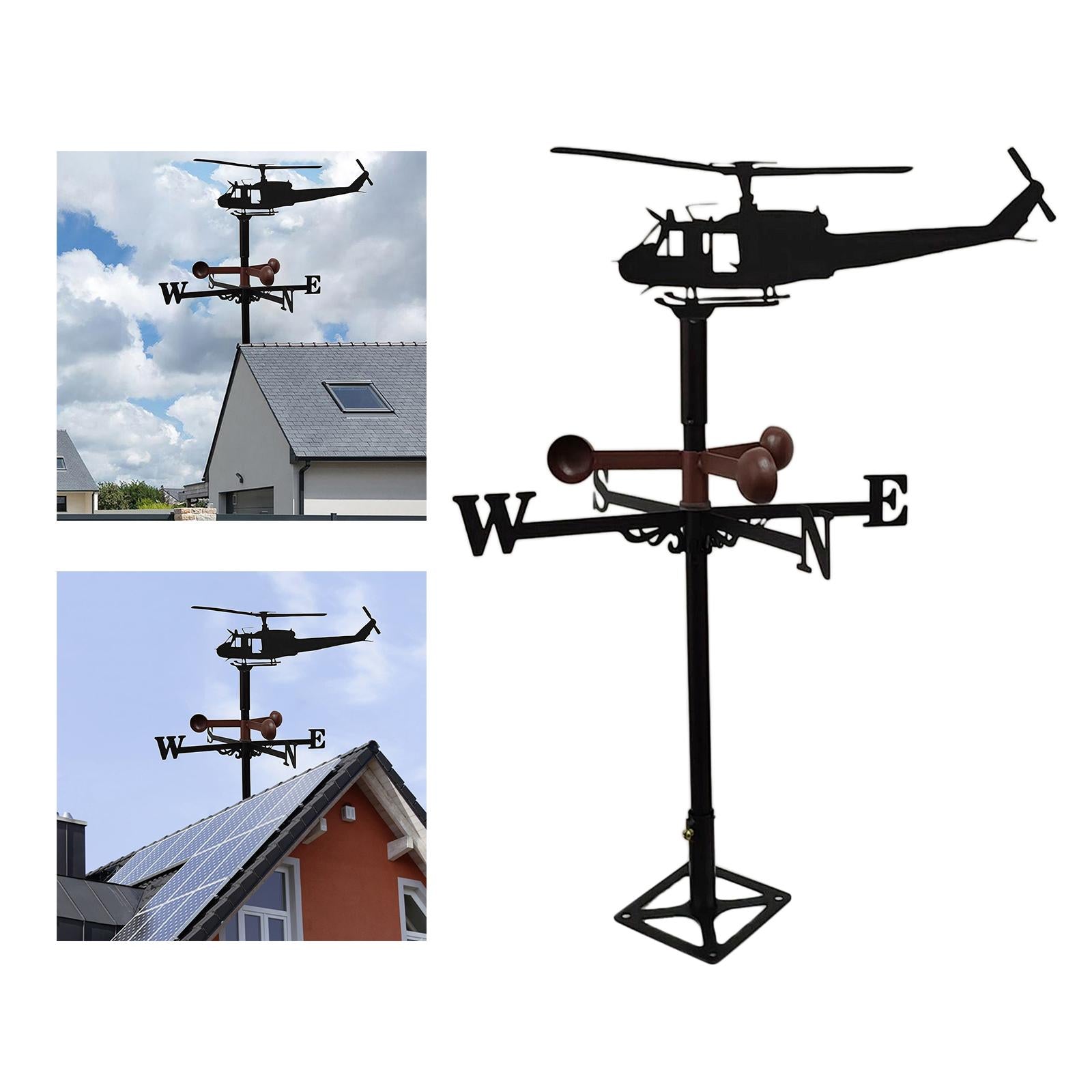 Farmhouse Vane Roof Mount， Wind Direction Indicator Mounted Outdoor Garden Yard Metal Bracket vane Porch Patio Lawn Ornament