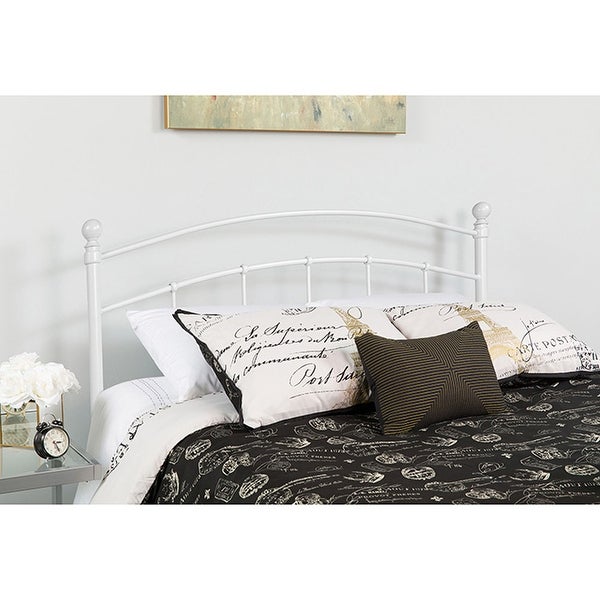 Offex Decorative White Metal Full Size Open Slat Headboard - - 27413817