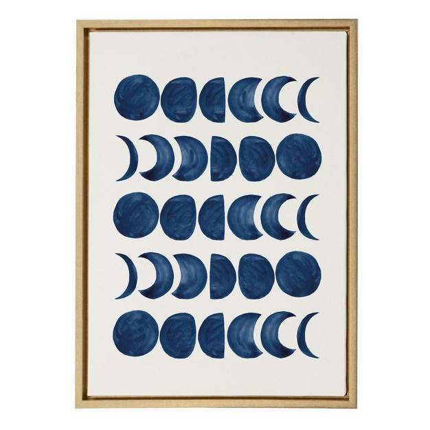 X 24 quot Sylvie Moon Phases Framed Wall Canvas By Teju Reval Gold Kate amp Laurel All Things Decor