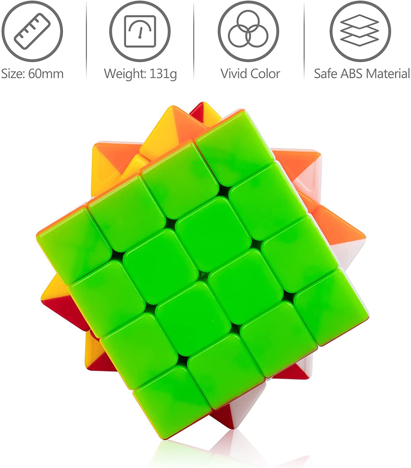 D-FantiX Cyclone Boys 4x4 Speed Cube Stickerless 4 by 4 Magic Cube 4x4x4 Puzzles Toys (60mm)