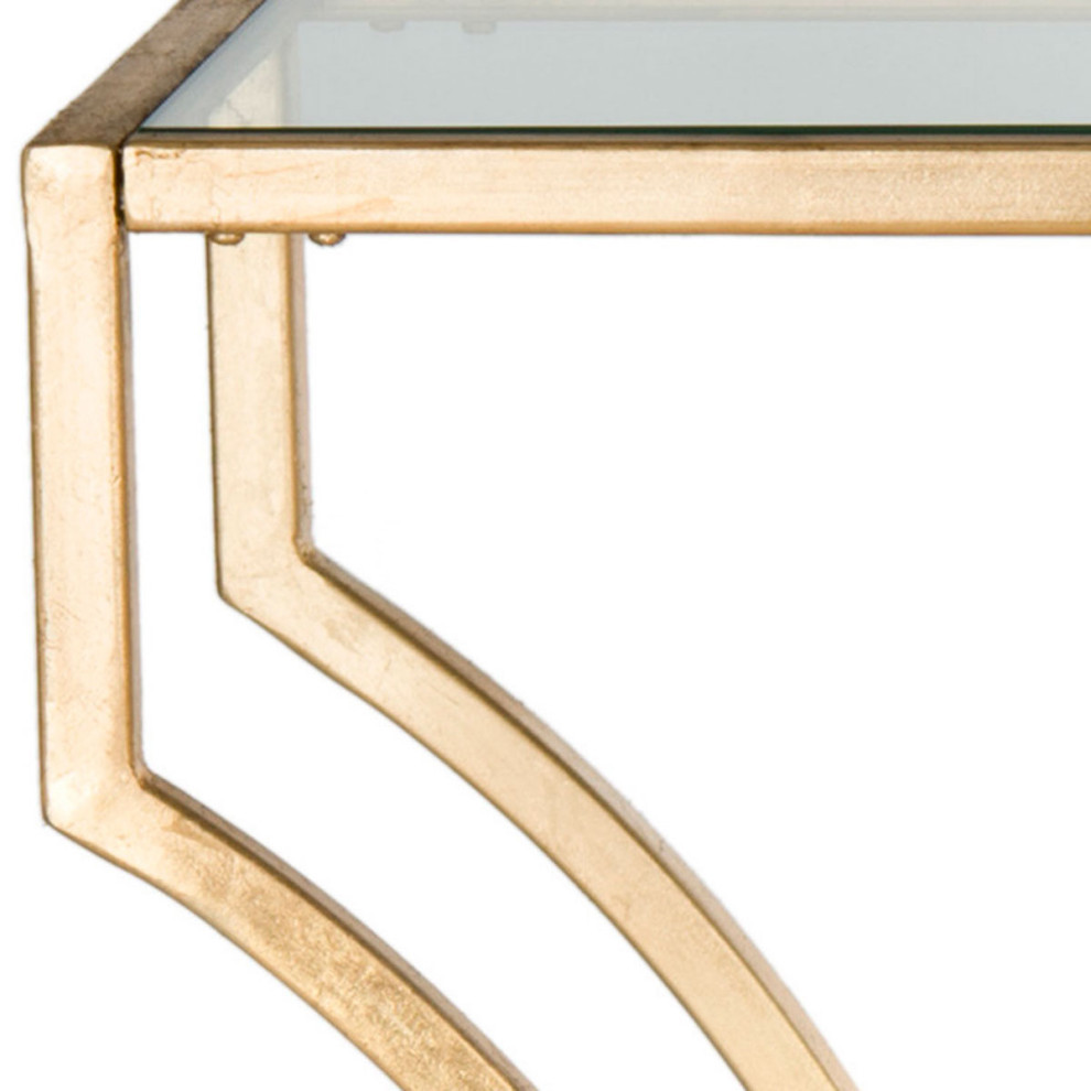 Silas Console  Gold/Tempered Glass Top   Contemporary   Console Tables   by Rustic Home Furniture Deco  Houzz