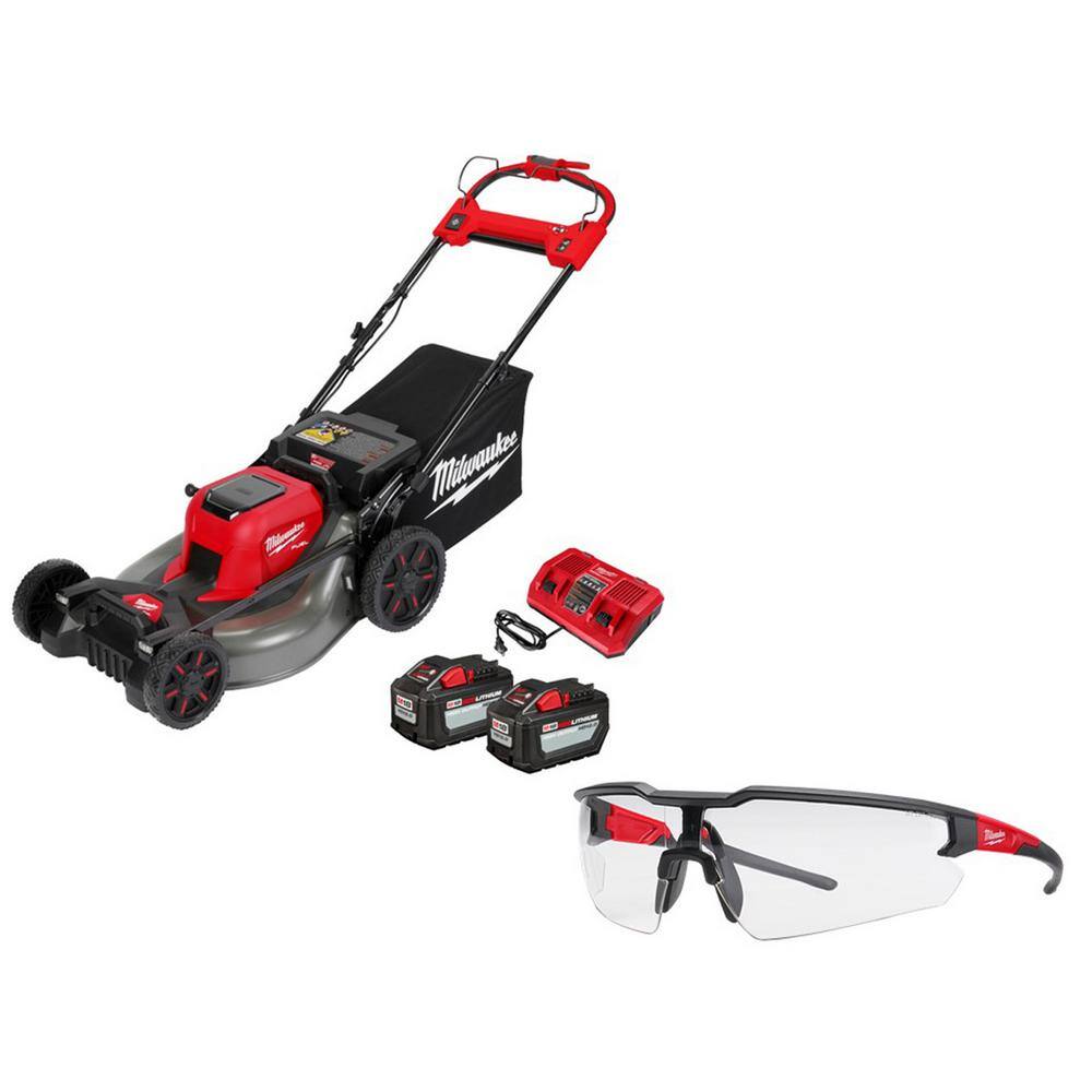 Milwaukee M18 FUEL Brushless Cordless 21 in. Walk Behind Dual Battery Self-Propelled Mower w(2) 12Ah Batteries  Safety Glasses 2823-22HD-48-73-2010