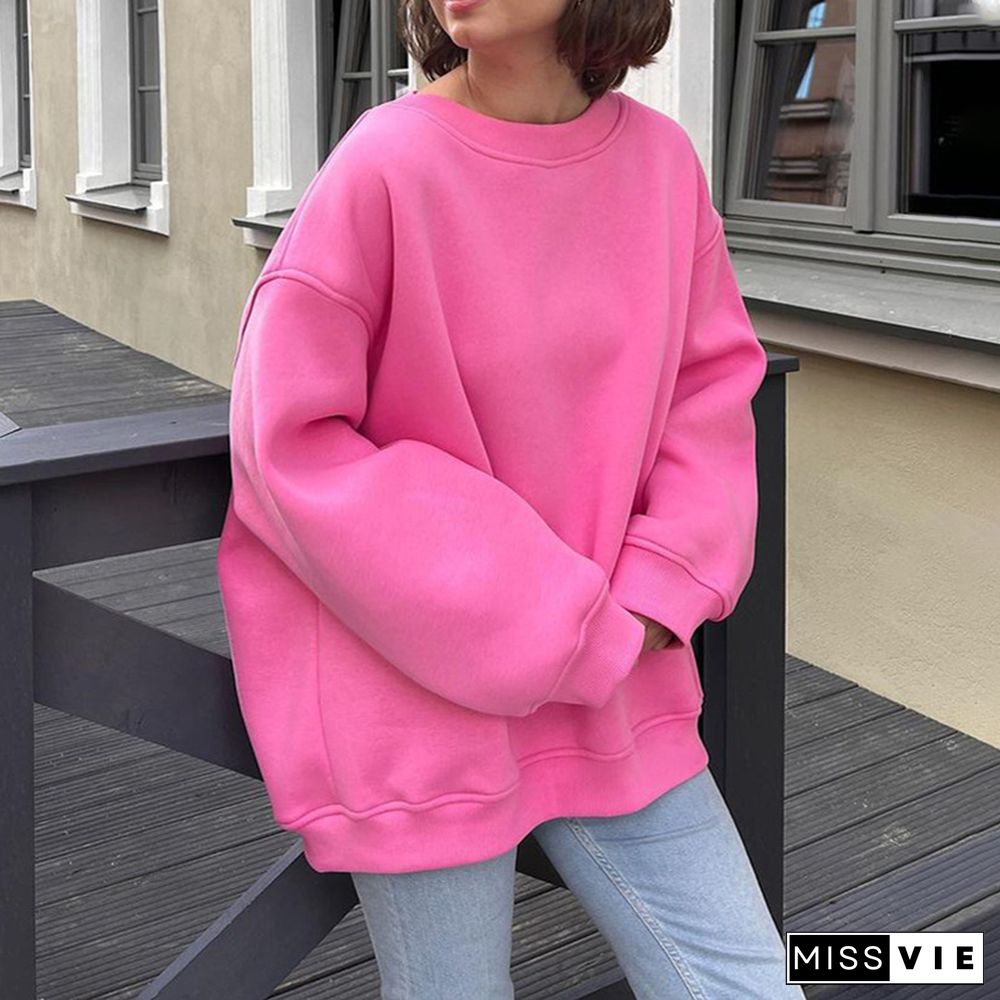 Casual Loose Polar Fleece Sweatshirt