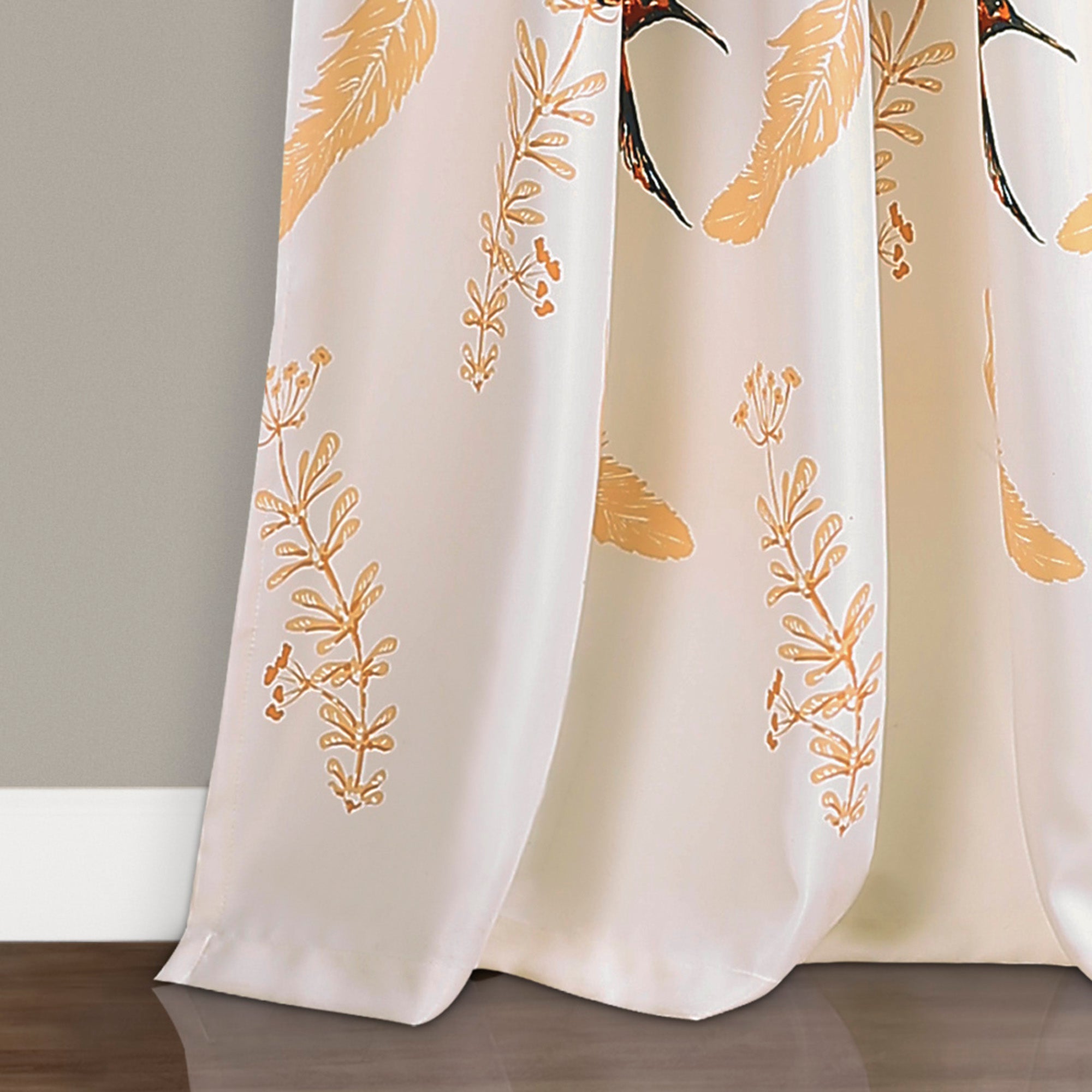 Bird Breeze Room Darkening/Light Filtering Window Curtain Set