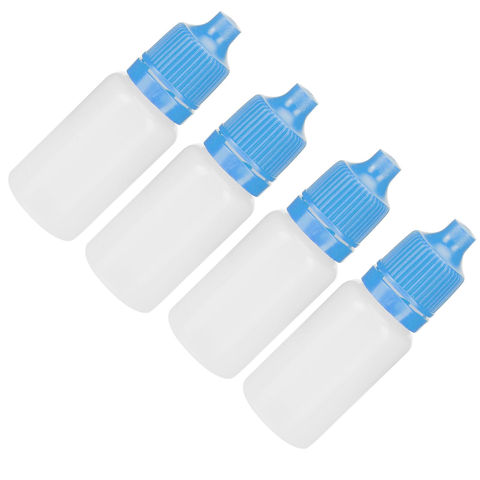 50pcs 10ml Eye Liquid Bottle Portable Squeezable Empty Eye Drops Container With Plugs Lidblue