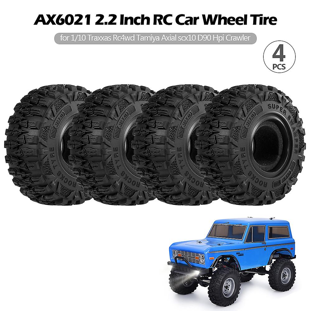 4pcs Ax6021 2.2 Inch Rc Car Wheel Tire For 1/10 Traxxas Hsp Redcat Rc4wd Tamiya Axial Scx10 D90 Hpi Crawler No.277384