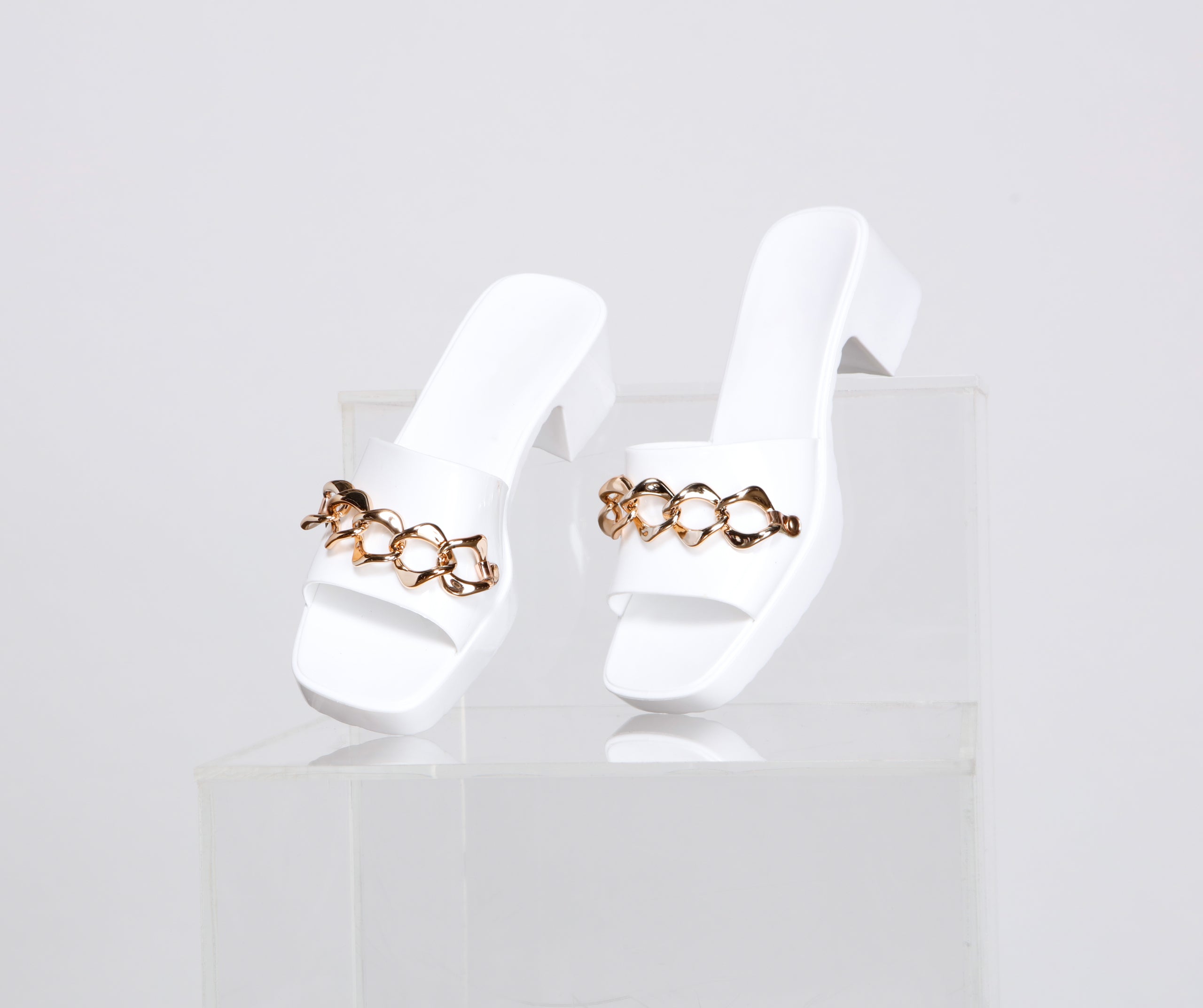 Fab And Fierce Chain Link Jelly Mules