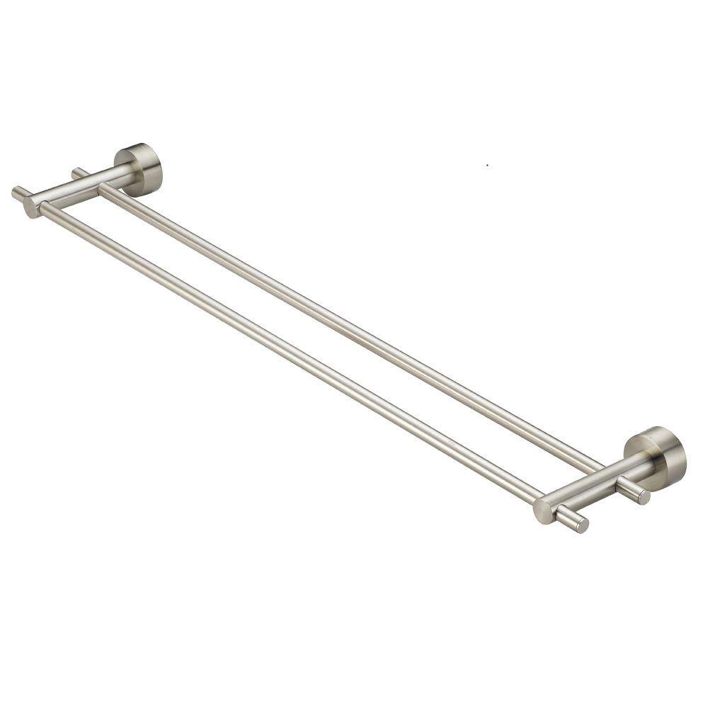 Glacier Bay Innburg 24 in. Double Towel Bar in Brushed Nickel BD611200BN