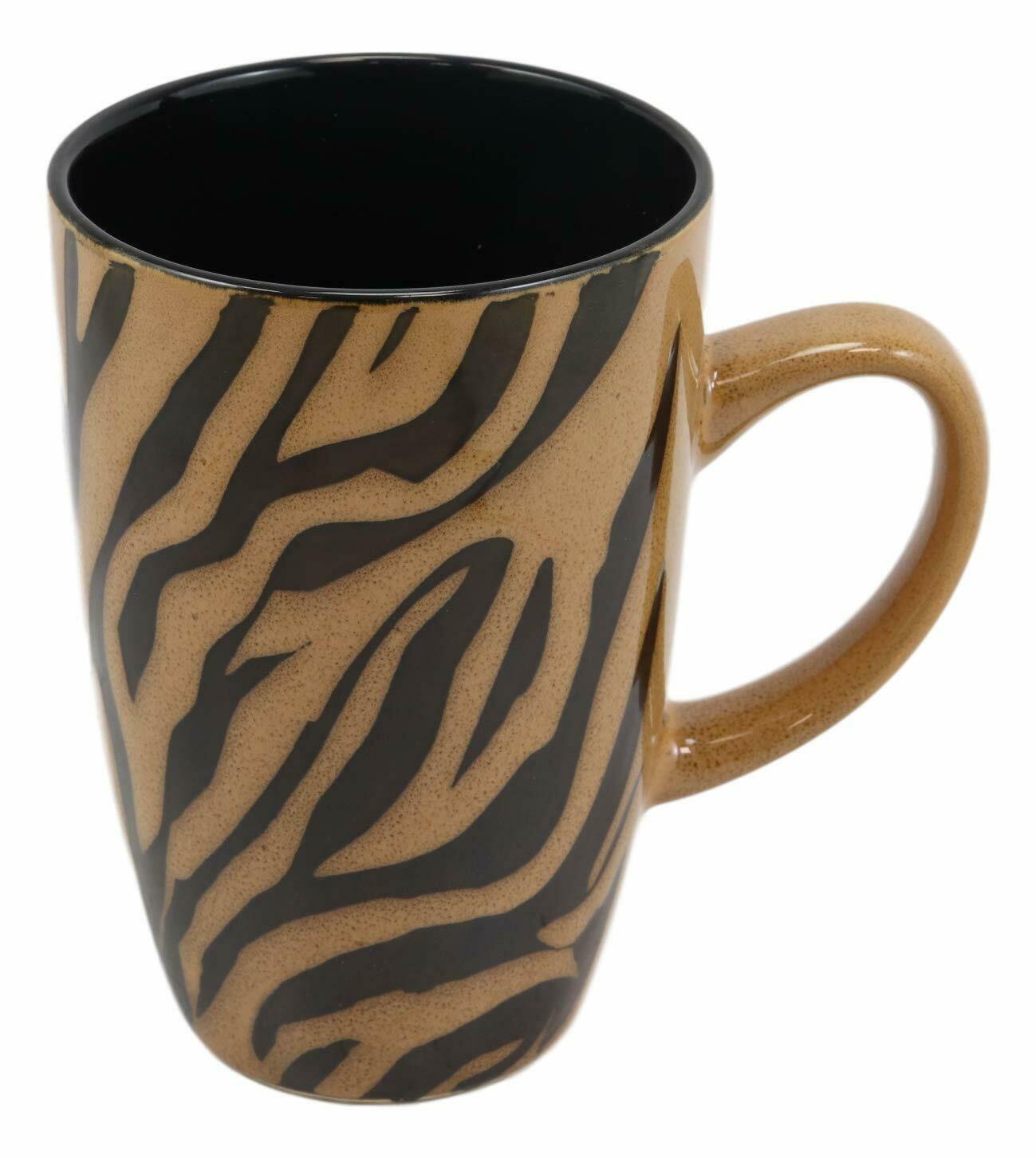 1 Ceramic Safari Zebra Horse Stripes Print 16oz Mug Coffee Cup Kitchen Mugs EBR02