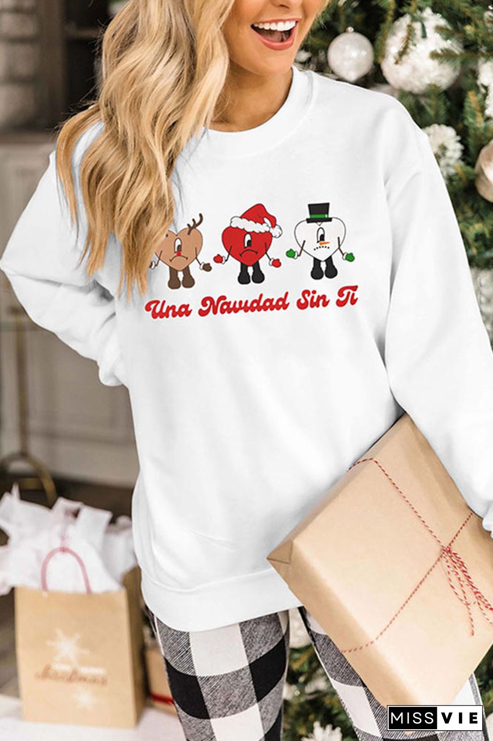 Una Navidad Sin Ti Christmas,Bad Bunny Christmas Classic Crew Sweatshirt Wholesale