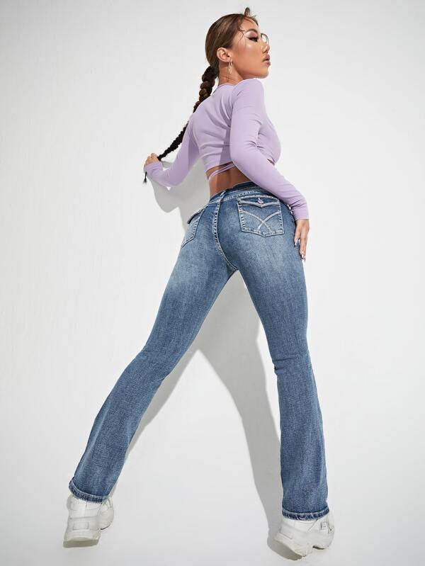 Solid Washed Jeans