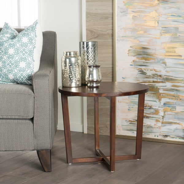 Tansy Round Acacia Wood End Table by Christopher Knight Home