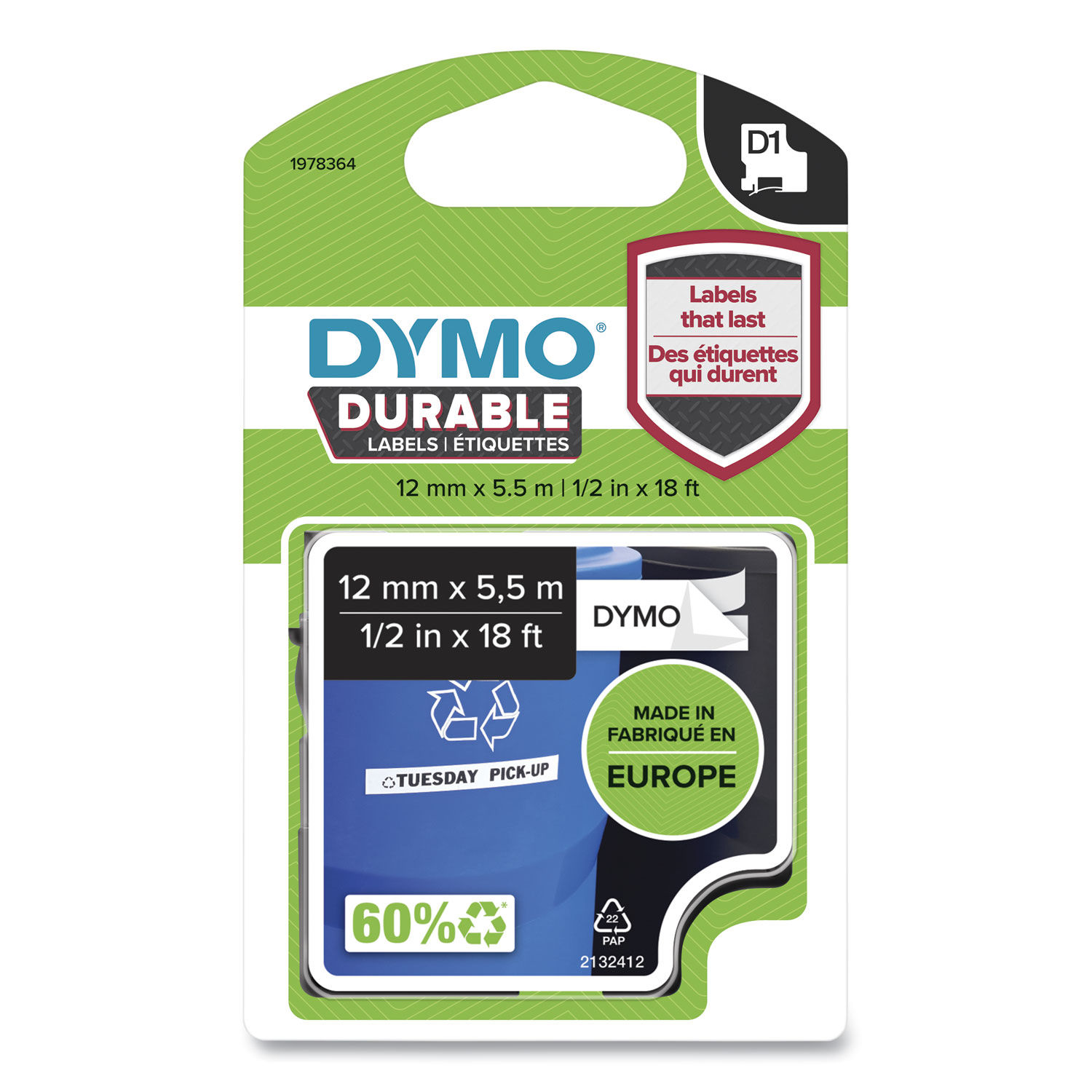 D1 Durable Labels by DYMOandreg; DYM2125350