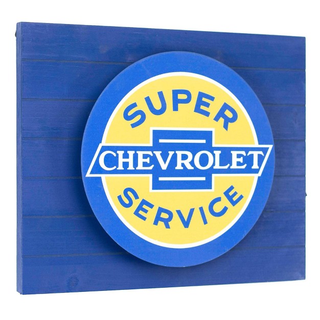 Vintage Chevrolet Super Service Metal Backlit Led Wall Sign Panel American Art Decor