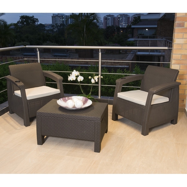 MQ FERRARA 3Piece Espresso Patio Conversation Set