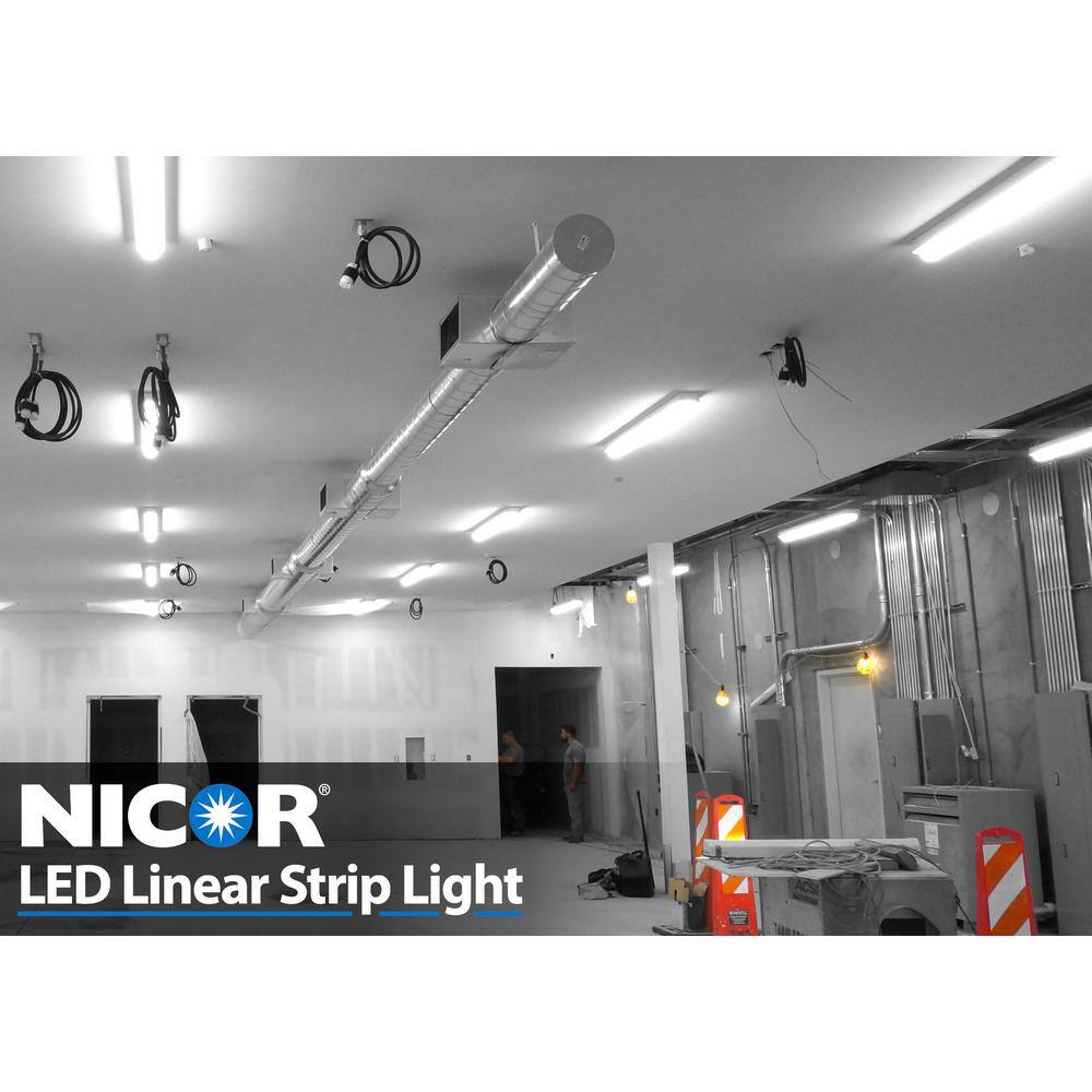 NICOR LS1- 4 ft. 225-Watt White Integrated LED Linear Strip Light in 3000K LS1-10S-UNV-30