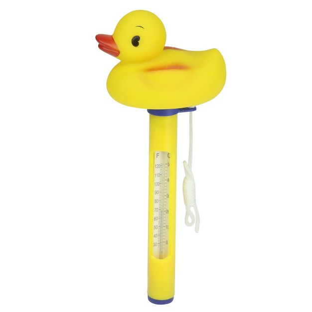 Yellow Duck Floating Swimming Pool Thermometer With Cord