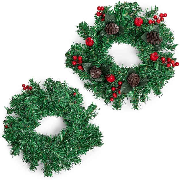 Christmas Wreath Artificial Pine Front Door Ornament Decoration