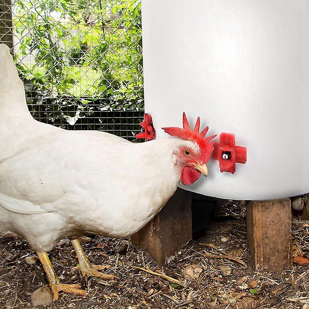 10 Pack Chicken Feeder Water Nipples Hen Cross Poultry Supplies