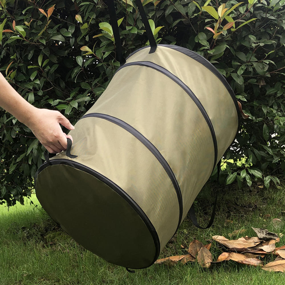 Garbage Storage Trash Bag Portable Collapsible Pop-Up Garden Leaf Trash Can Flowers And For Garden Camping Grass Collection Bin