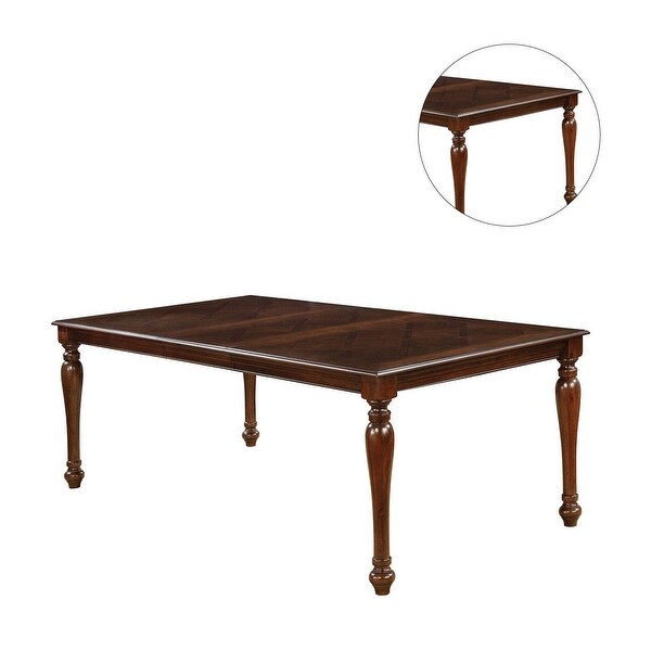 Wooden Dining Table in Brown Finish - Brown Cherry