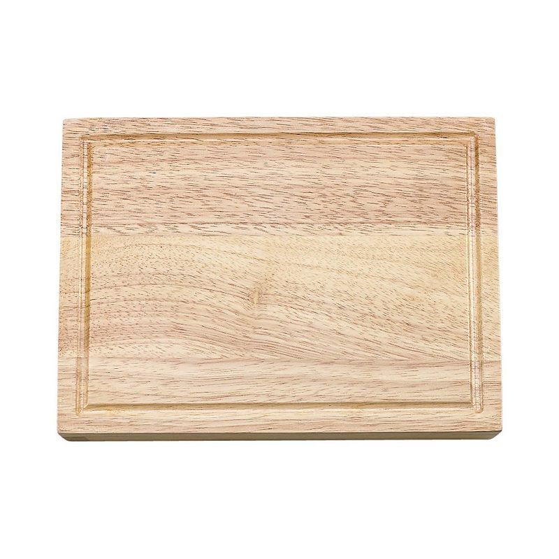 10.5 4-Pc Rubber Wood Cutting Board and Cheese Tool Set