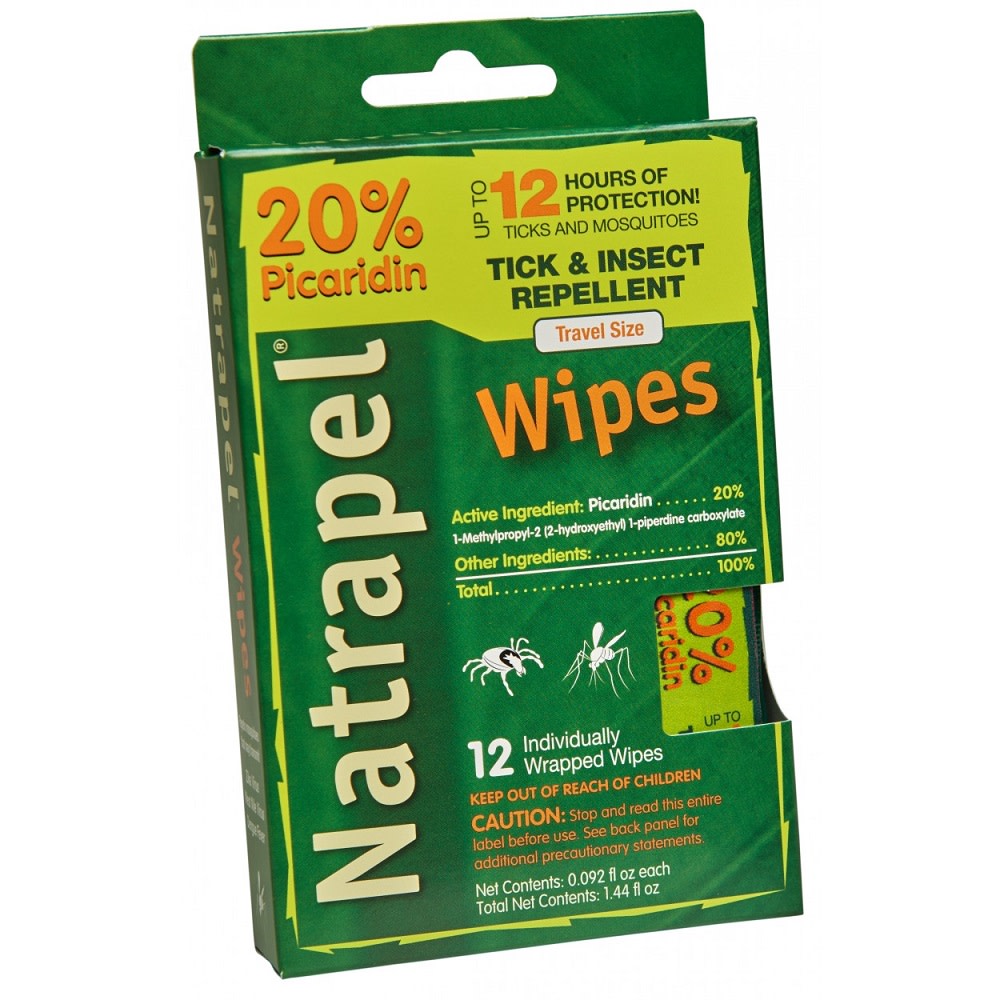 Natrapel Picaridin Insect Repellent Wipes ; 12 Individually Wrapped Wipes ;