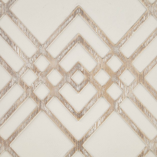 Exton Geo Carved Decorative Wall Wood Panel Natural white Madison Park