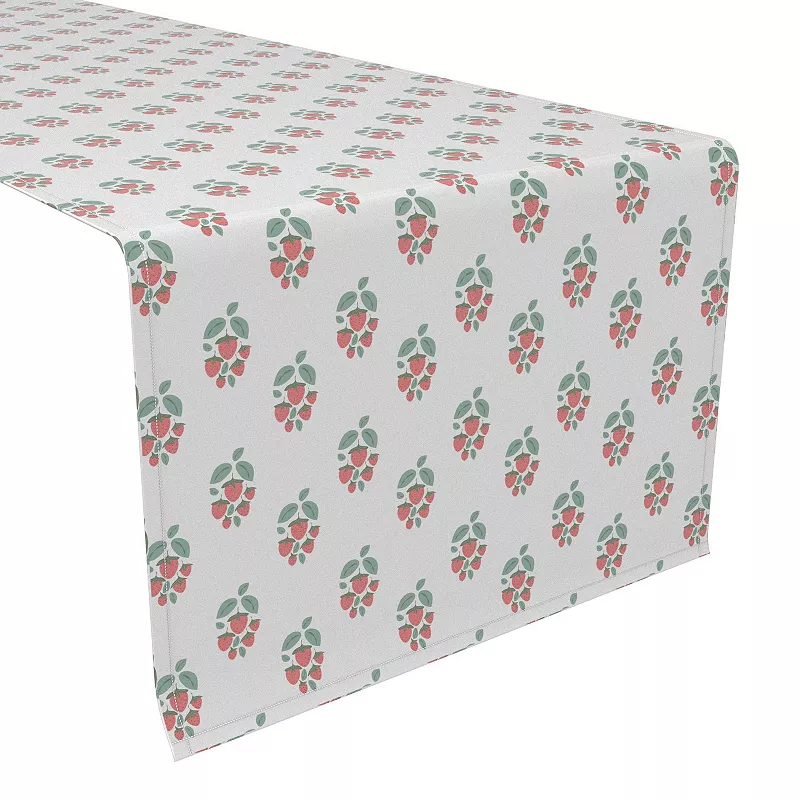 Table Runner， 100% Polyester， 12x72， Strawberry Bushes