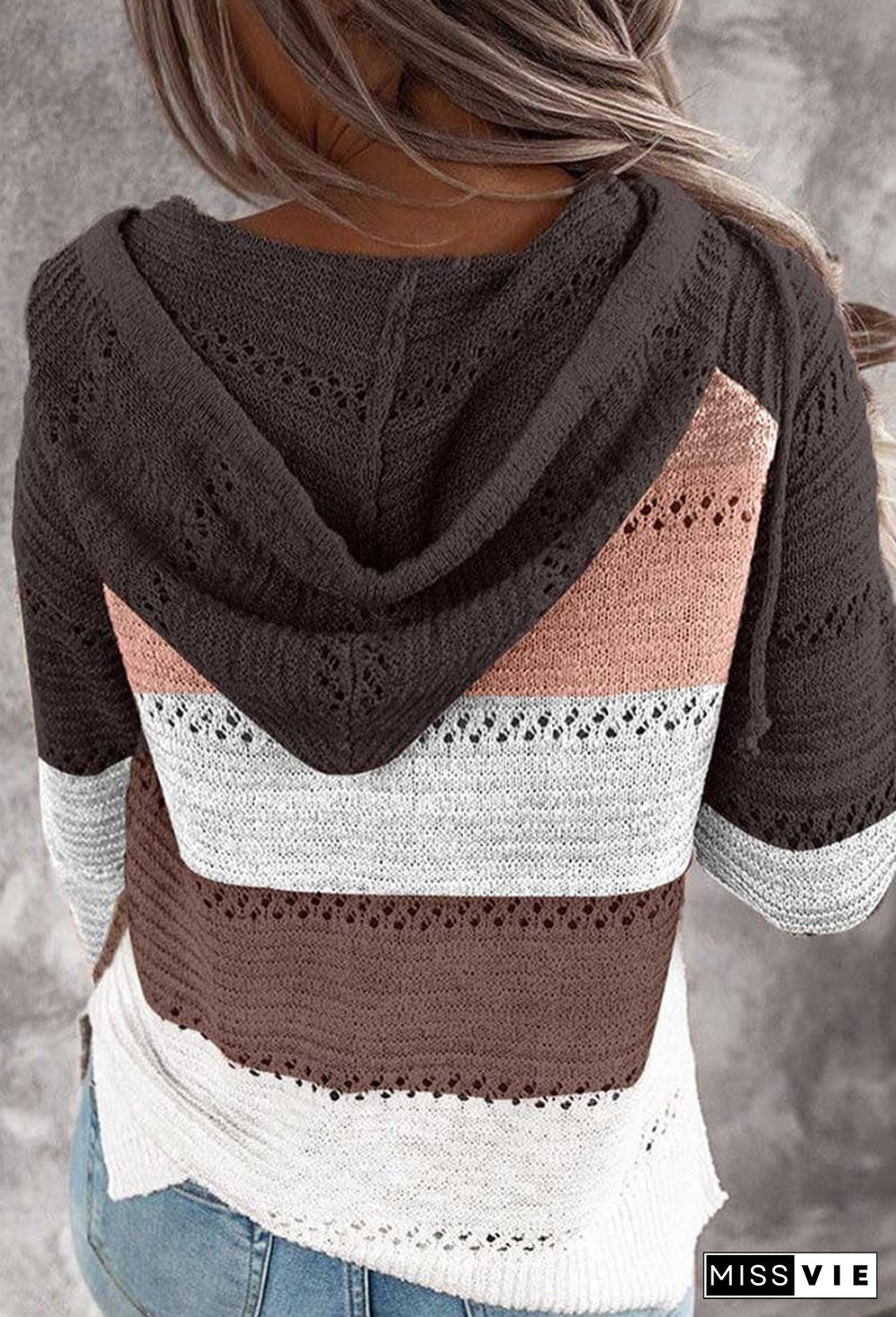 Fashion Patchwork Knitting Hoodie