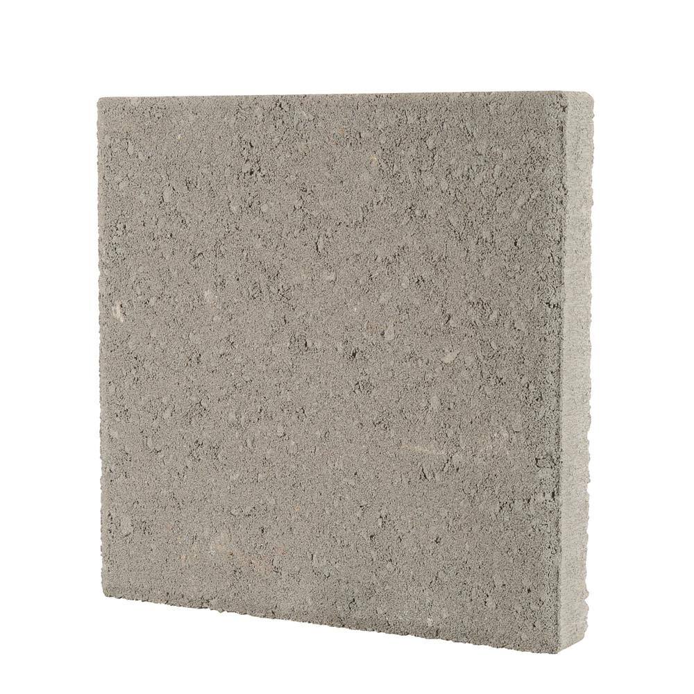 Pavestone 12 in. x 12 in. x 1.5 in. Pewter Square Concrete Step Stone 71200