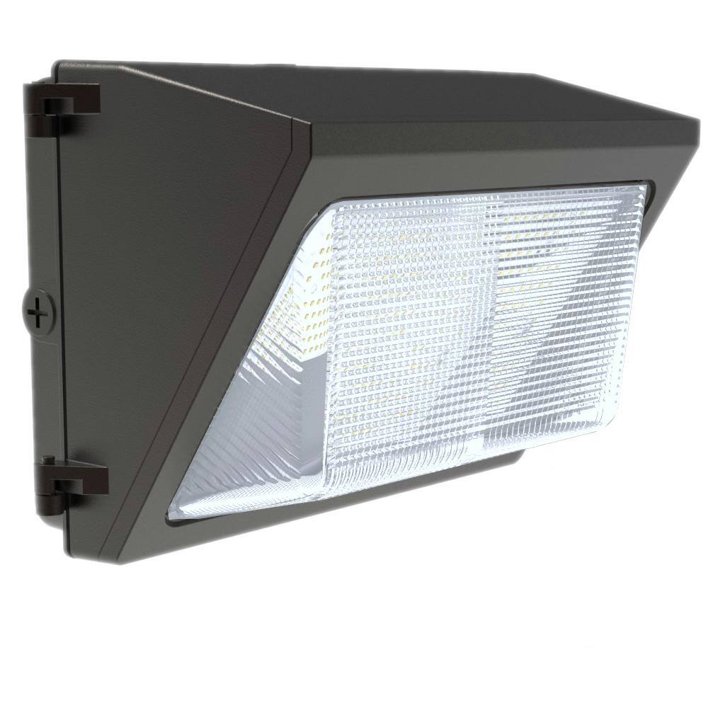 JH LED 450-Watt Integrated LED Bronze Outdoor Security Commercial Wall Pack Light 6500 Lumens 5000K JH-RWP50W-82F