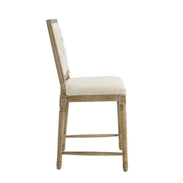 Byron Linen Tufted Counter Stool