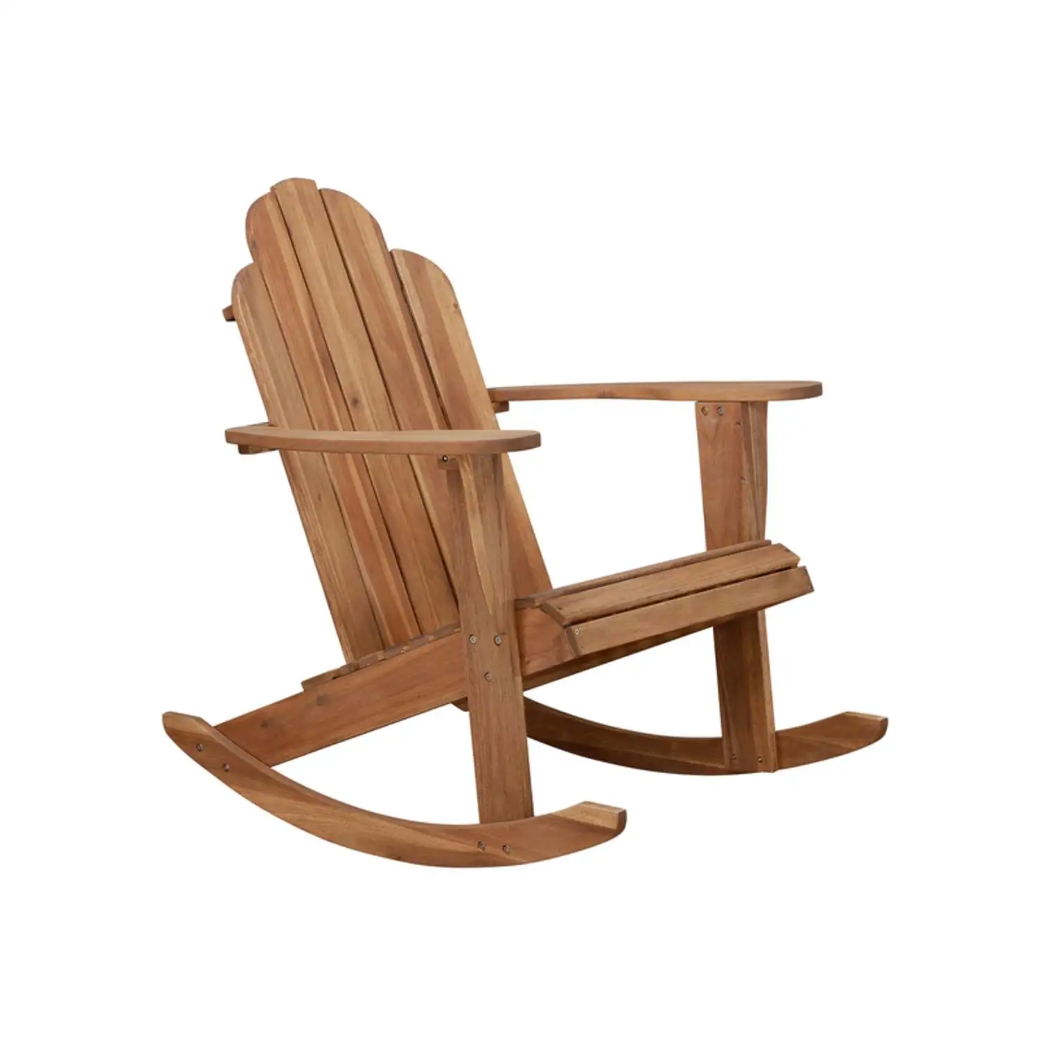 Decor Tahoe Brown Wood Frame Adirondack Rocking Chair