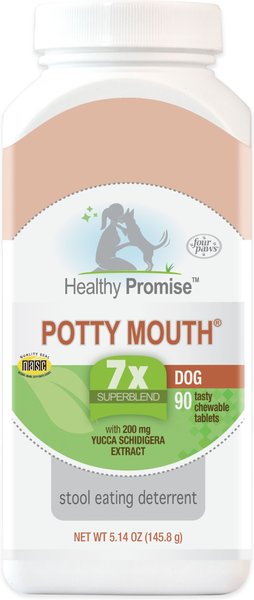 Four Paws Healthy Promise Potty Mouth Tablets Coprophagia Dog Stool Eating Deterrent， 90 count